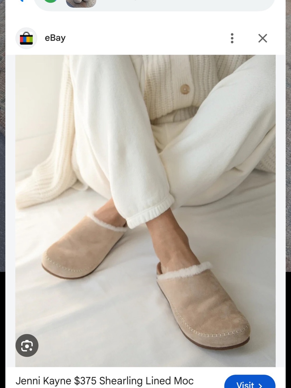 Jenni Kayne Beige Shearling-Lined Suede Mules